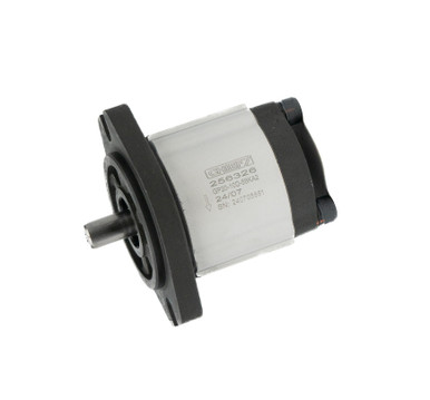 Group 2 Hydraulic Gear Pump: 0.36 CID (6cc), 5/8" Key Shaft, SAE A 2-bolt Mount, SAE 12/10 Ports, CCW Rotation
