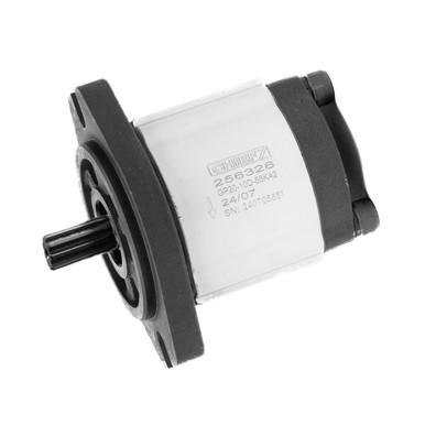 Group 2 Hydraulic Gear Pump: 0.61 CID (10cc), 5/8"-9T Spline Shaft, SAE A 2-bolt Mount, SAE 12/10 Ports, CCW Rotation