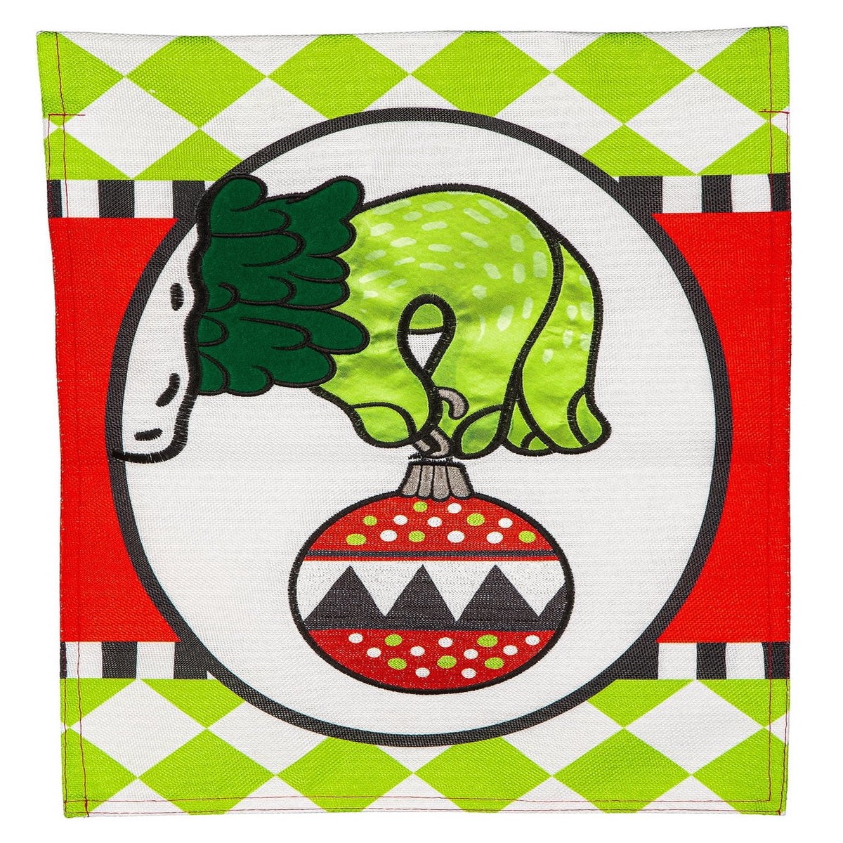 Christmas Monster Ornament Burlap Garden Flag