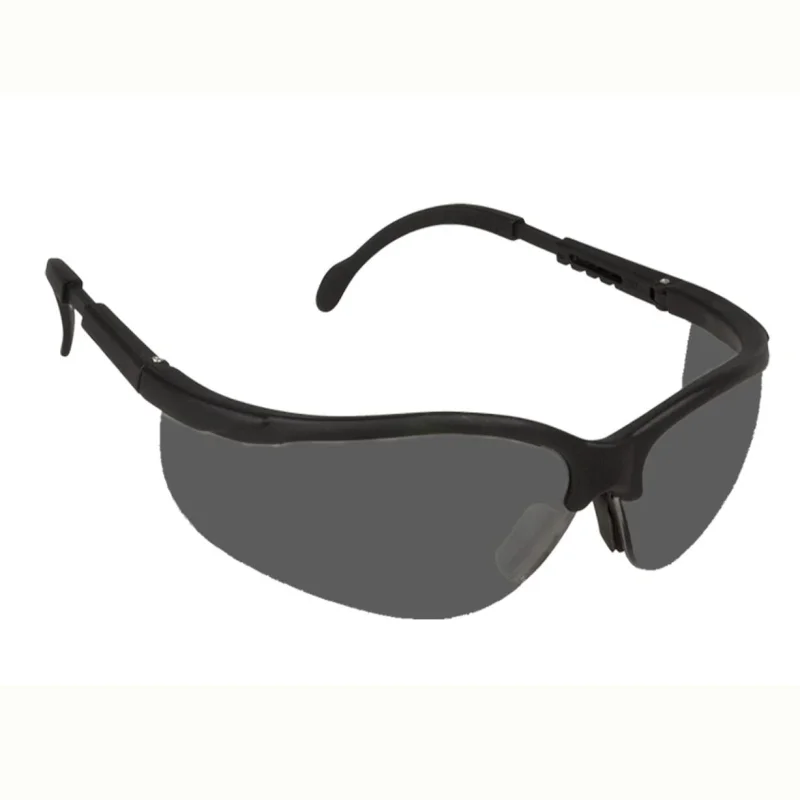 Cordova EKB20S Boxer Scratch-Resistant Polycarbonate Safety Glasses – Black Nylon Frame Eyewear, Gray, 12-Pack