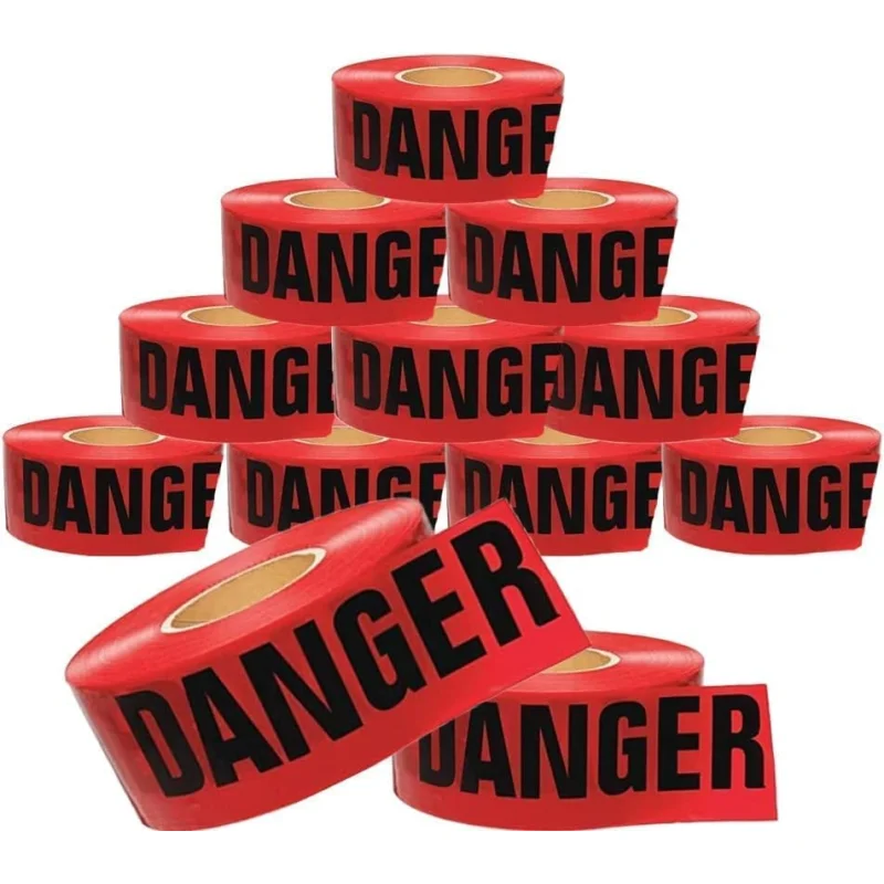 Cordova Pro Pack Red Danger Barricade Tape, 3 in. x 1000 ft. Roll, 12-Pack