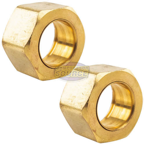 1/2" Compression Nut & Ferrule Combo for 1/2" OD Tube Brass Sleeve Nut - 2 Pack
