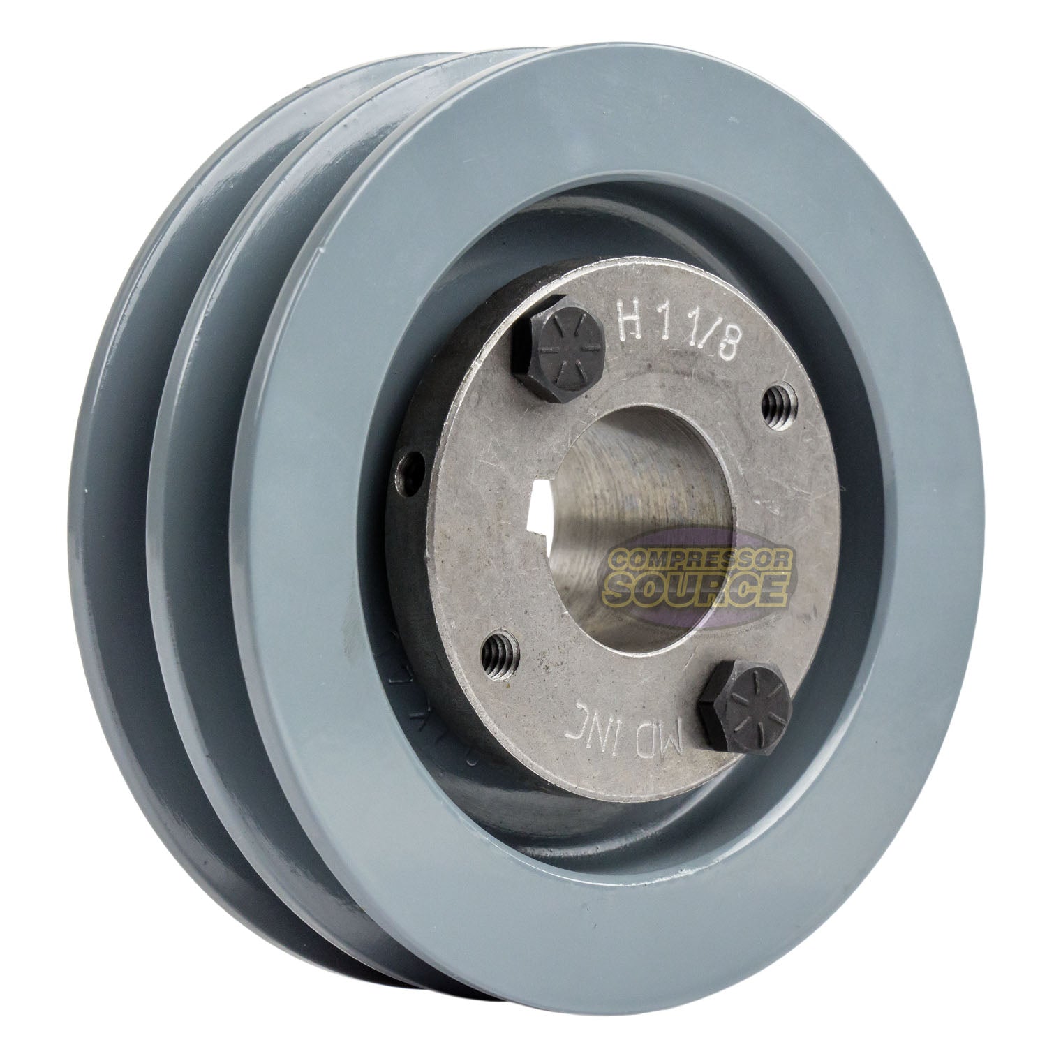 4" Double Groove A Section 4L Sheave with 1-1/8" (1.125") H-Style Split Taper Bushing - 2AK41H