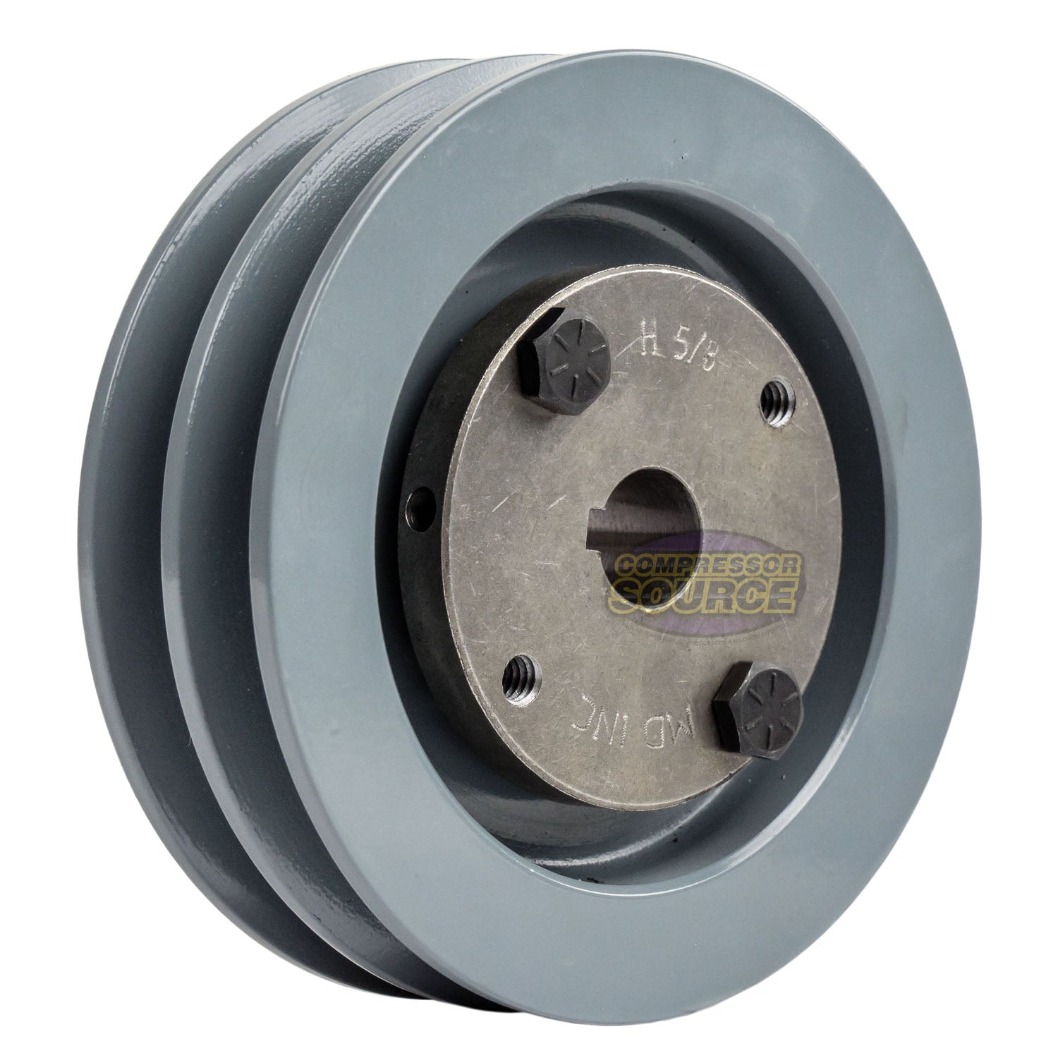 4.5" Double Groove A Section 4L Sheave with 5/8" (0.625") H-Style Split Taper Bushing - 2AK46H