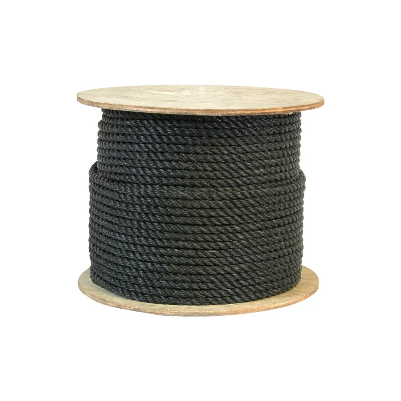 CWC 301075 5/16 Inch Twisted Polypropylene Black Rope 600 Feet Long