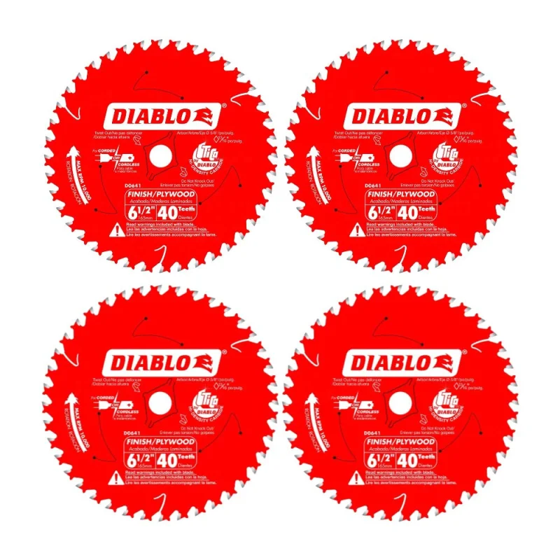 Diablo D0641X 6-1/2 by 40 Finishing Saw Blade 5/8-Inch Arbor (4 Pack)