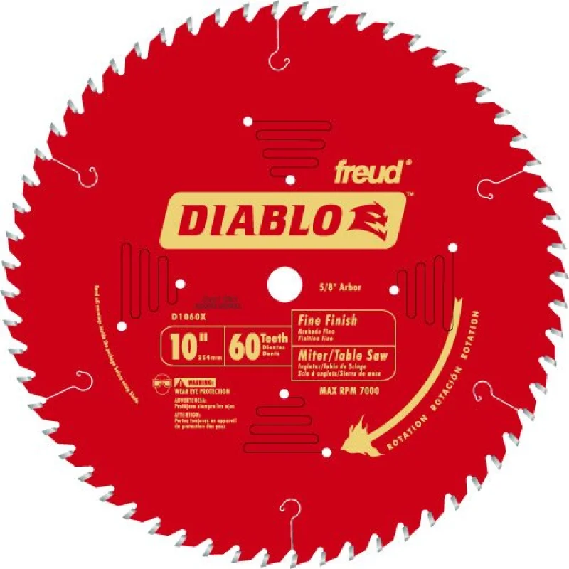Diablo D1060X 10″ 60T Diablo Fine Finish Work Chop Miter and Table Saw Bl
