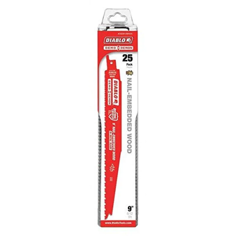 Diablo Demo Demon Reciprocating Saw Blades – 25-Pk. 9in.L, 6/12 TPI, Model Number DS0912BW25