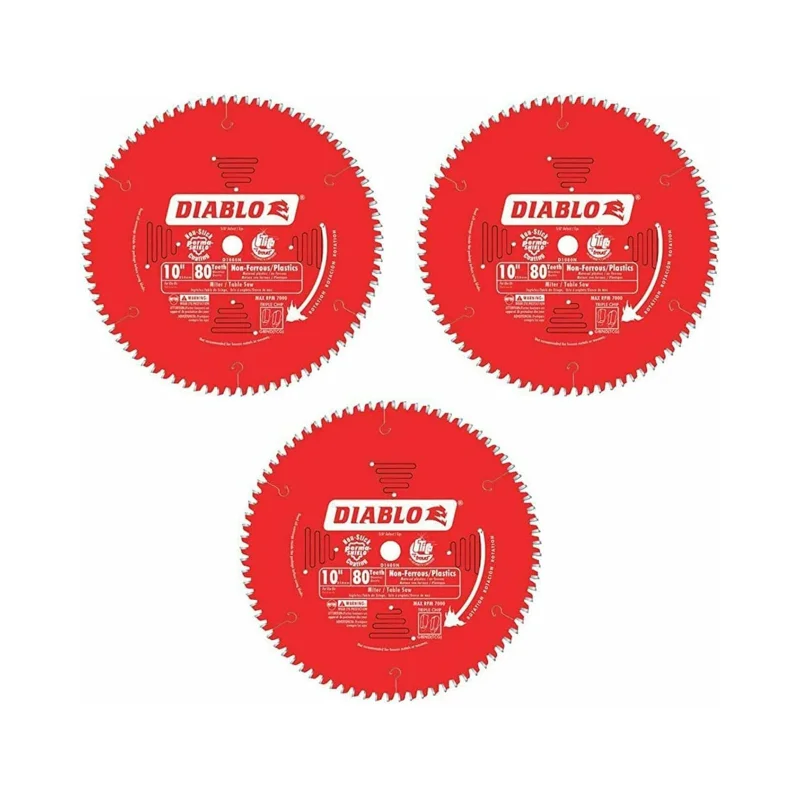 Diablo Genuine 10in x 80 Tooth Medium Aluminum Saw forBBBlade # D1080N-3PK