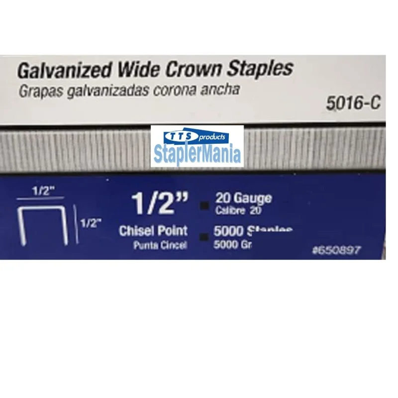 Duo Fast type 5016C Staple 5M 20 Gauge 1/2″ Wide 1/2″ Crown Staples