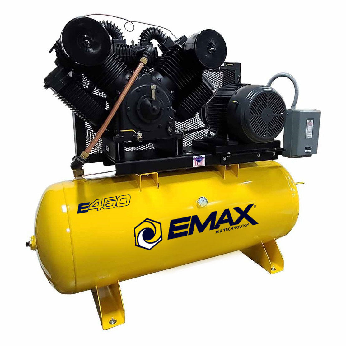 EMAX 20 HP Air Compressor 3 Phase 120 Gallon Horizontal Tank 82 CFM EP20H120V3-208