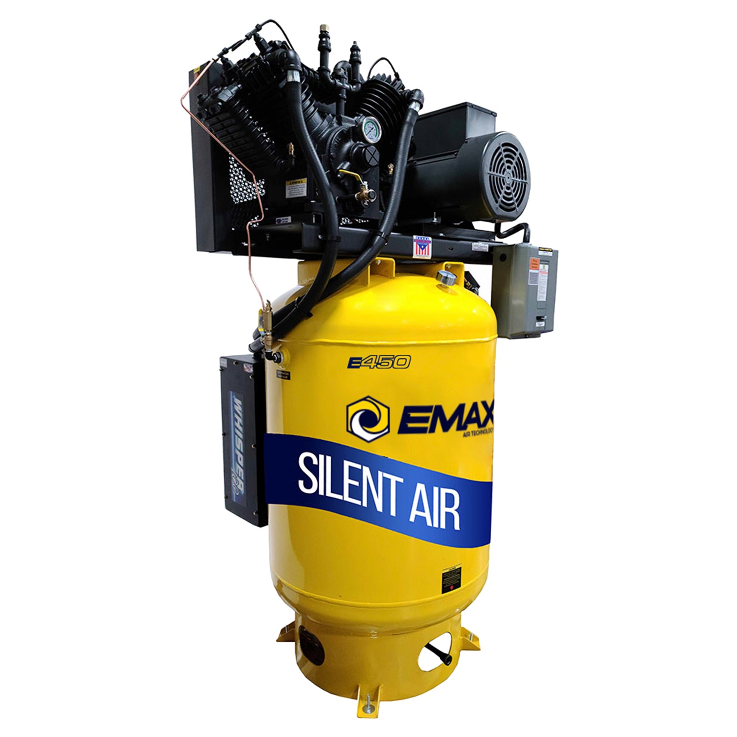 EMAX 10 HP 120 Gal Vertical Tank 3 Phase Air Compressor Silent Air 460V ESP10V120V3-460