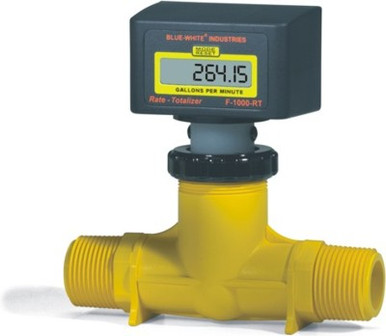 Blue-White RT-100MI-GPM1, 5 to 50 GPM, 1'' MNPT Paddlewheel Flowmeter, F-1000 Series