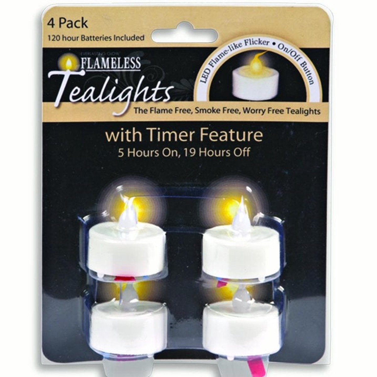 Flameless EverlastingGlow LED Tea Lights (4-pack)