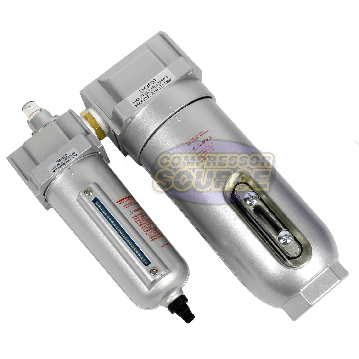 3/4" Inline Compressed Air Moisture Filter Desiccant Dryer Coalescing Combo