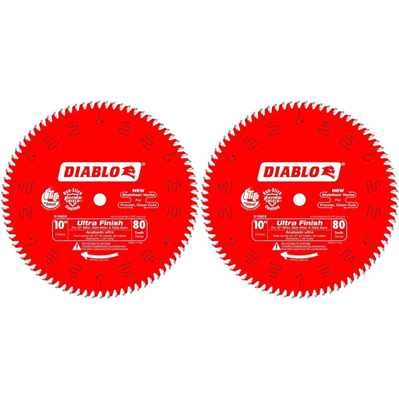 Freud D1080X Diablo 10-Inch 80-tooth ATB Finish Saw Blade with 5/8-Inch Arbor and PermaShield Coating