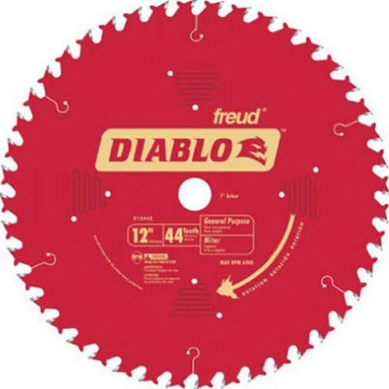 Freud D1244X Diablo 12″ 44 Tooth ATB General Purpose Miter Saw Blade 1″ Arbor