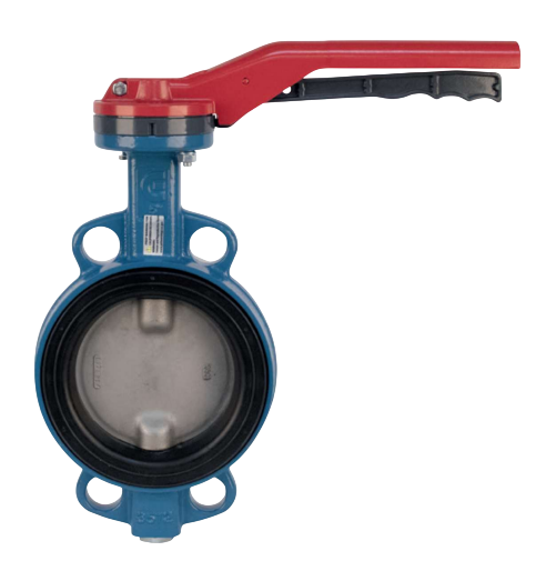 Ghibson Bonomi 530S-8 8 Inch Lever Operated Butterfly Valve, FKM Seat, Wafer Body, Stainless Steel Disc