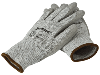 LARGE Cut Level 2 Gray Pu / Gray Hppe Liner Proferred Cut Resistant Gloves (Pkg/6)