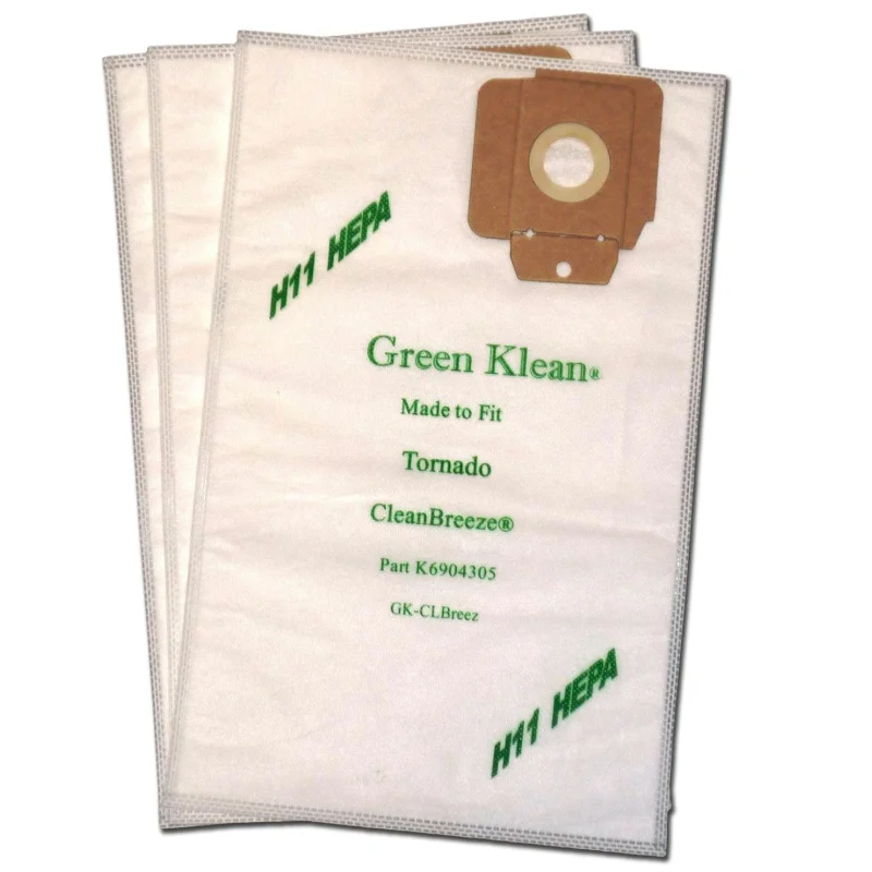 Green Klean GK-ClBreez H11 Tornado CV30 and CV38 H11 Hepa Replacement Vacuum Bags (Pack of 100)