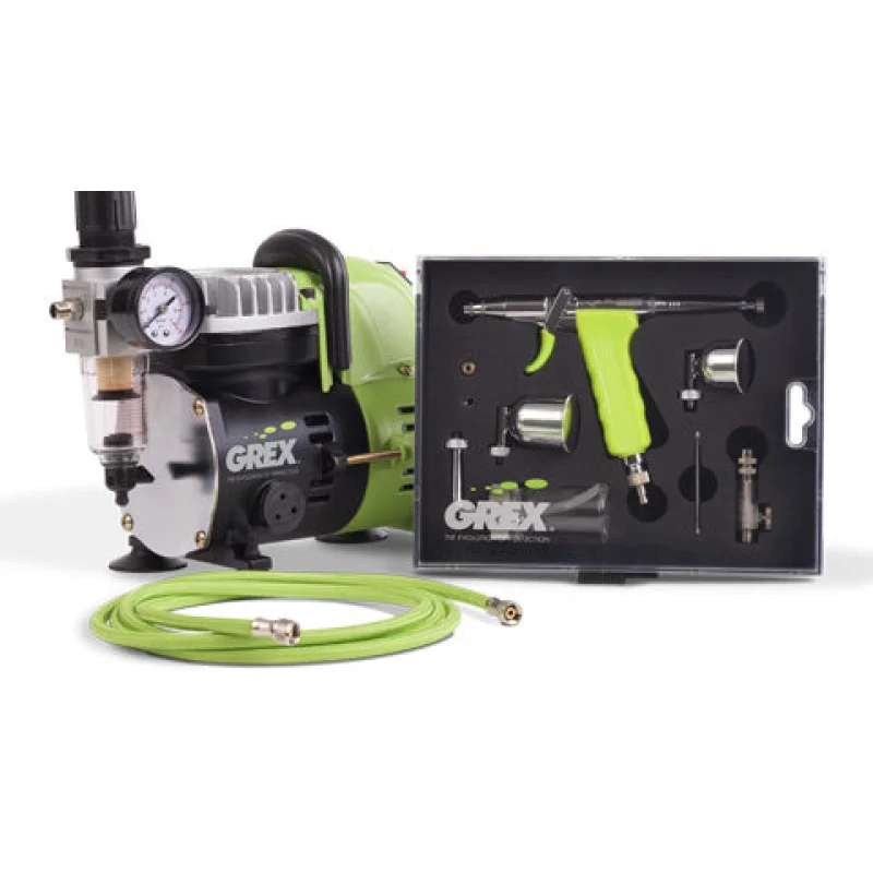 Grex GCK02 Airbrush Combo Kit with Tritium.TS3 Airbrush, AC1810-A Compressor