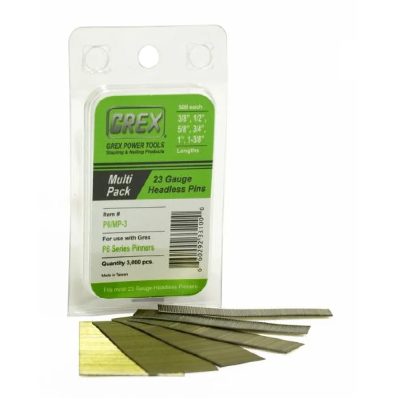 Grex P6/MP-3 23 Gauge Multi-Pack Headless Pins (3,000 per box)