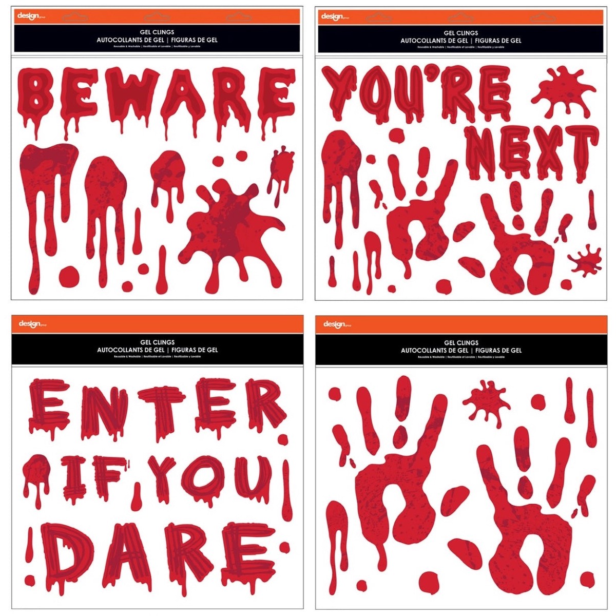 Halloween 11.5x 12 Bloody Gel Clings