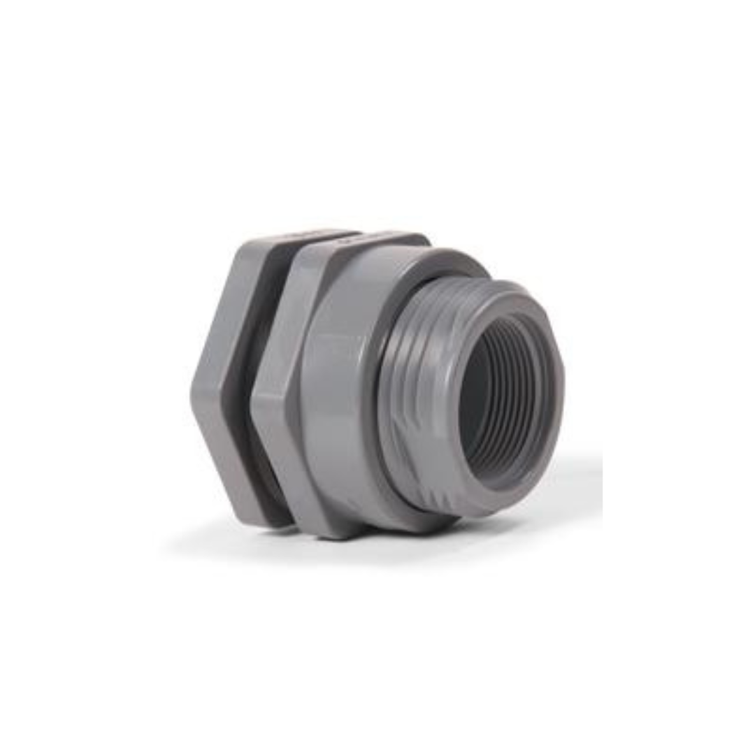 Hayward 1/2 Inch BFAS Series PVC Bulkhead Fittings, Socket X Thread