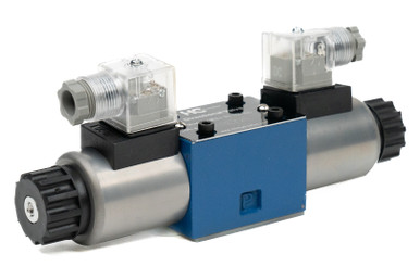 Cetop D03 (ISO NG6) Solenoid OperatedDirectional Valves: 12 VDC DIN, 4-way 3-Position, Tandem Center, Spring Return