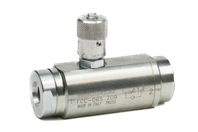 In-line Pressure Compensated Flow Control Valves: SAE-06 Port Size, 6.6 GPM, 3625 PSI