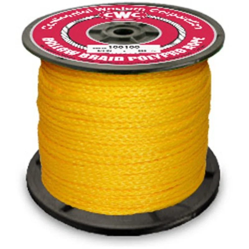 Hollow Braid Polypropylene Rope, Yellow 3/8″ x 1000′