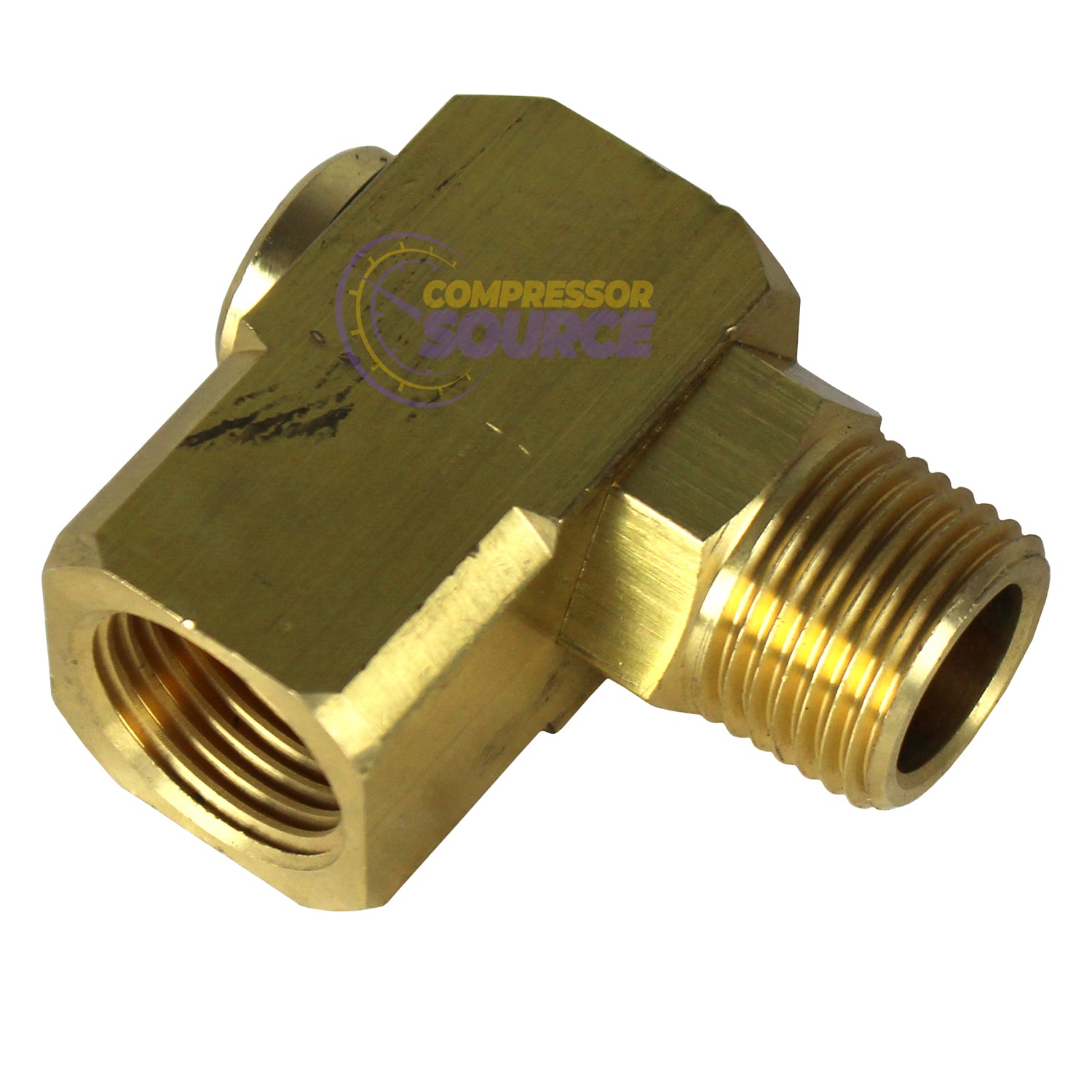 Brass 1/2" FNPT x 1/2" MNPT 90° Degree Elbow Swivel Air Hose Fitting Hose Reel