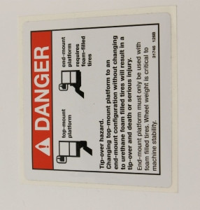 Genie Lift Part # 31746GT - DECAL,DANGER,NO END MOUNT, EA