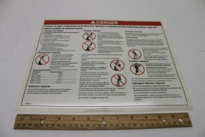 Genie Lift Part # 133298GT - DECAL,GENERAL SAFETY,GRC,AUS, EA