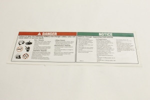 Genie Lift Part # 40516GT - DECAL,DANGER,BATT SAFETY/SETUP, EA