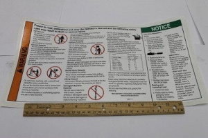 Genie Lift Part # 35574GT - DECAL,WARNING,SAFETY/SET-UP, EA