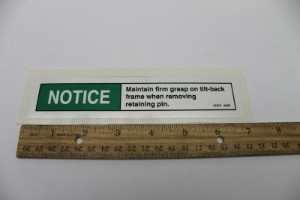 Genie Lift Part # 27873GT - DECAL,MAINTAIN GRASP, EA