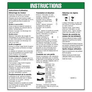 Genie Lift Part # 133374FRGT - DECAL,INST,OPER INST.S80, EA