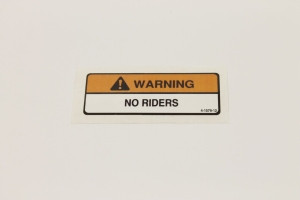 Genie Lift Part # 4-1579-12GT - DECAL, NO RIDERS, EA