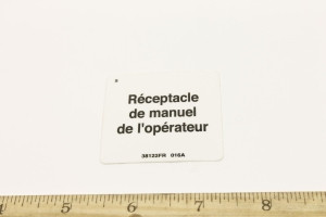 Genie Lift Part # 38122FRGT - DECAL,LABEL,OM STORAGE, EA