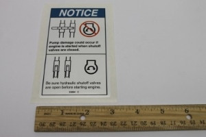 Genie Lift Part # 25994GT - DECAL,NOTICE,SHUTOFF VALVES, EA