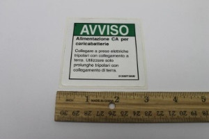 Genie Lift Part # 31508ITGT - DECAL,NOTICE,AC POWER SUPPLY, EA