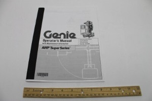 Genie Lift Part # 145356GT - MANUAL,OPERATOR,AWP-SS,4TH ED, EA