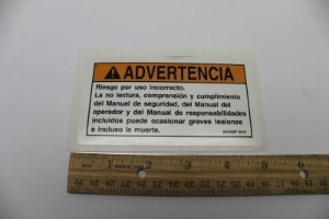 Genie Lift Part # 28236SPGT - DECAL,WARN,FAILURE READ MANUAL, EA