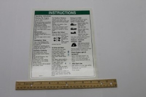 Genie Lift Part # 227288GT - DECAL,OPERATING INSTRUCTIONS, EA
