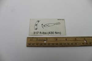 Genie Lift Part # 226940GT - DECAL,LABEL,TORQUE, EA