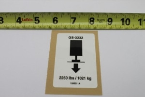 Genie Lift Part # 133531GT - LABEL,OUTRIGGER,LOAD,GS-3232, EA