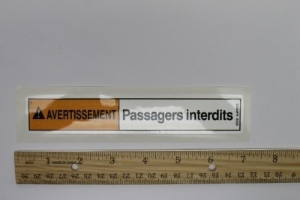 Genie Lift Part # 33468FRGT - DECAL,WARNING,NO RIDERS, EA