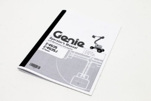Genie Lift Part # 110015GT - MANUAL,OPERATORS,Z4525&Z4525J*, EA