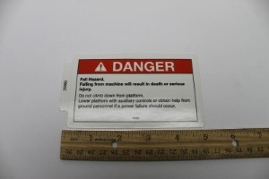 Genie Lift Part # 25983GT - DECAL,DANGER FALL HAZ., EA